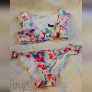 Two piece tie-dye bathing suit